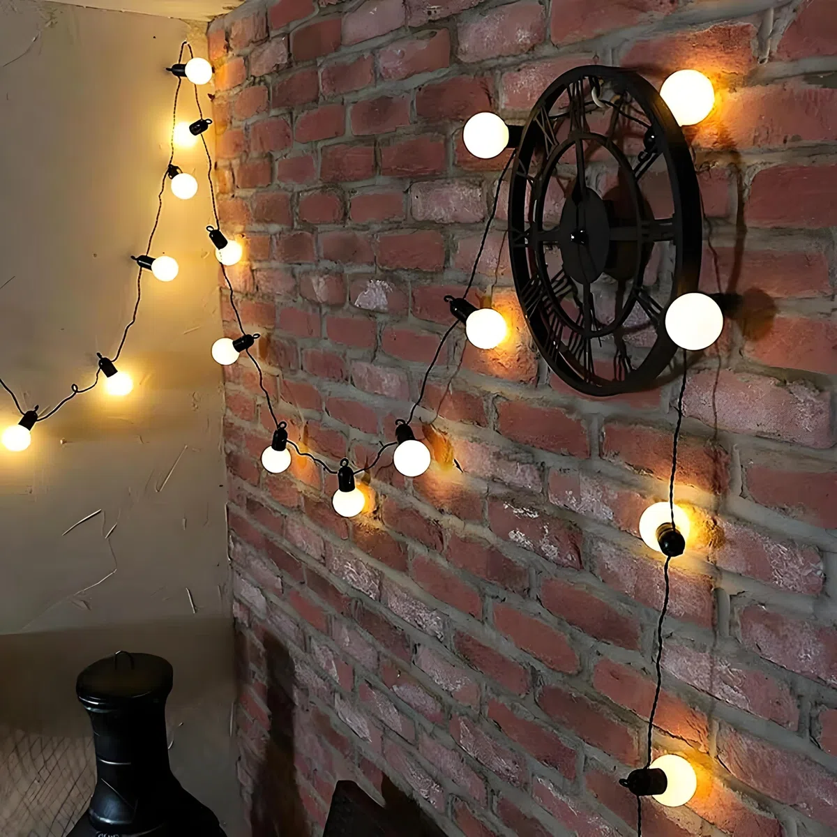 Lampadina E27 con tappo a vite, 2W, luce LED Edison, calda pera da golf bianca, per feste all'aperto in terrazza Natale, 10 set