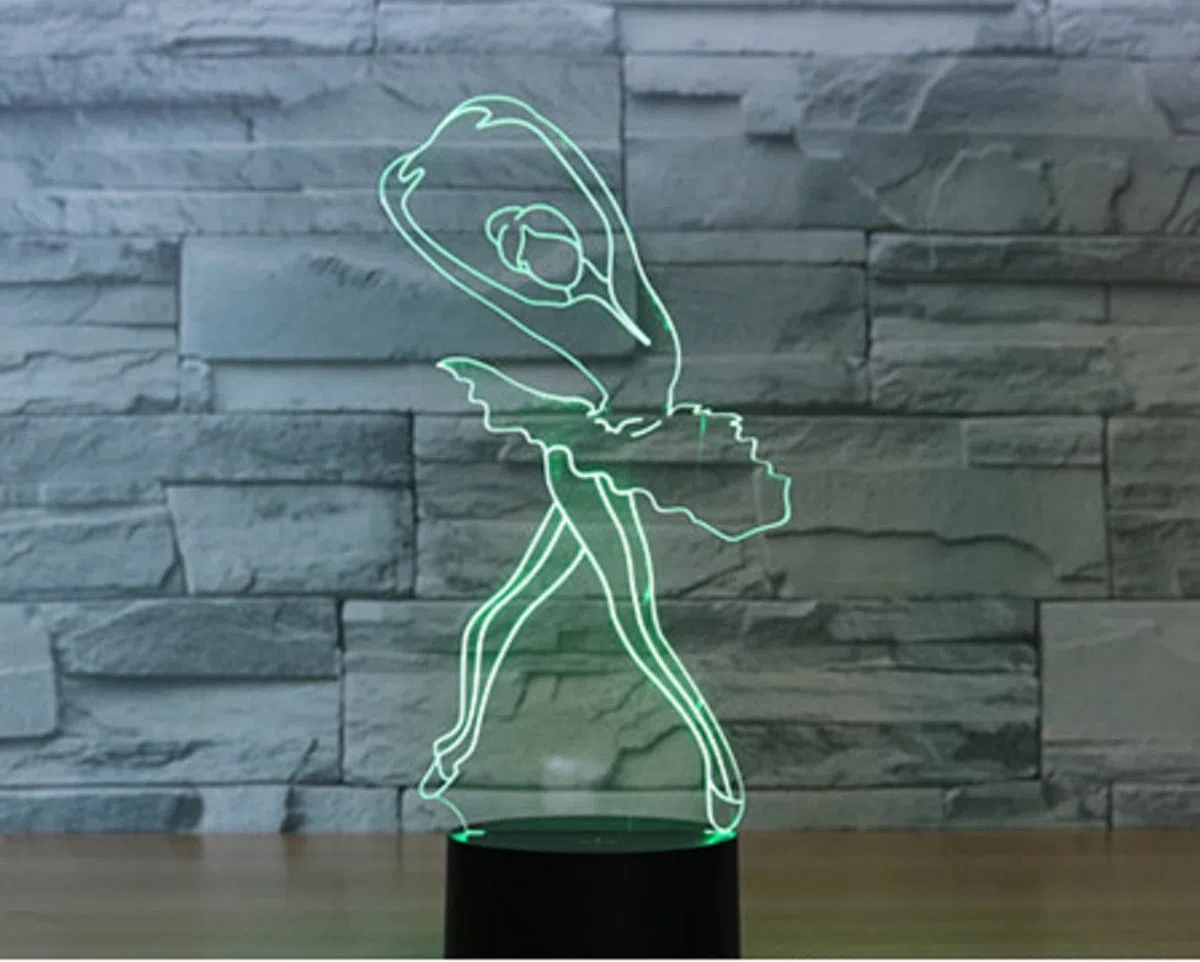 Luce notturna 3D per bambini a forma di ballerina con telecomando, lampada LED a 16 colori intercambiabili, regalo di Natale o compleanno per bambini