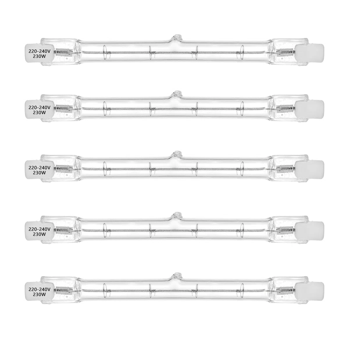 Lampada alogena lineare r7s 118mm 230w alogena Bar 230v 2700k bianco caldo dimmerabile (5 pz)