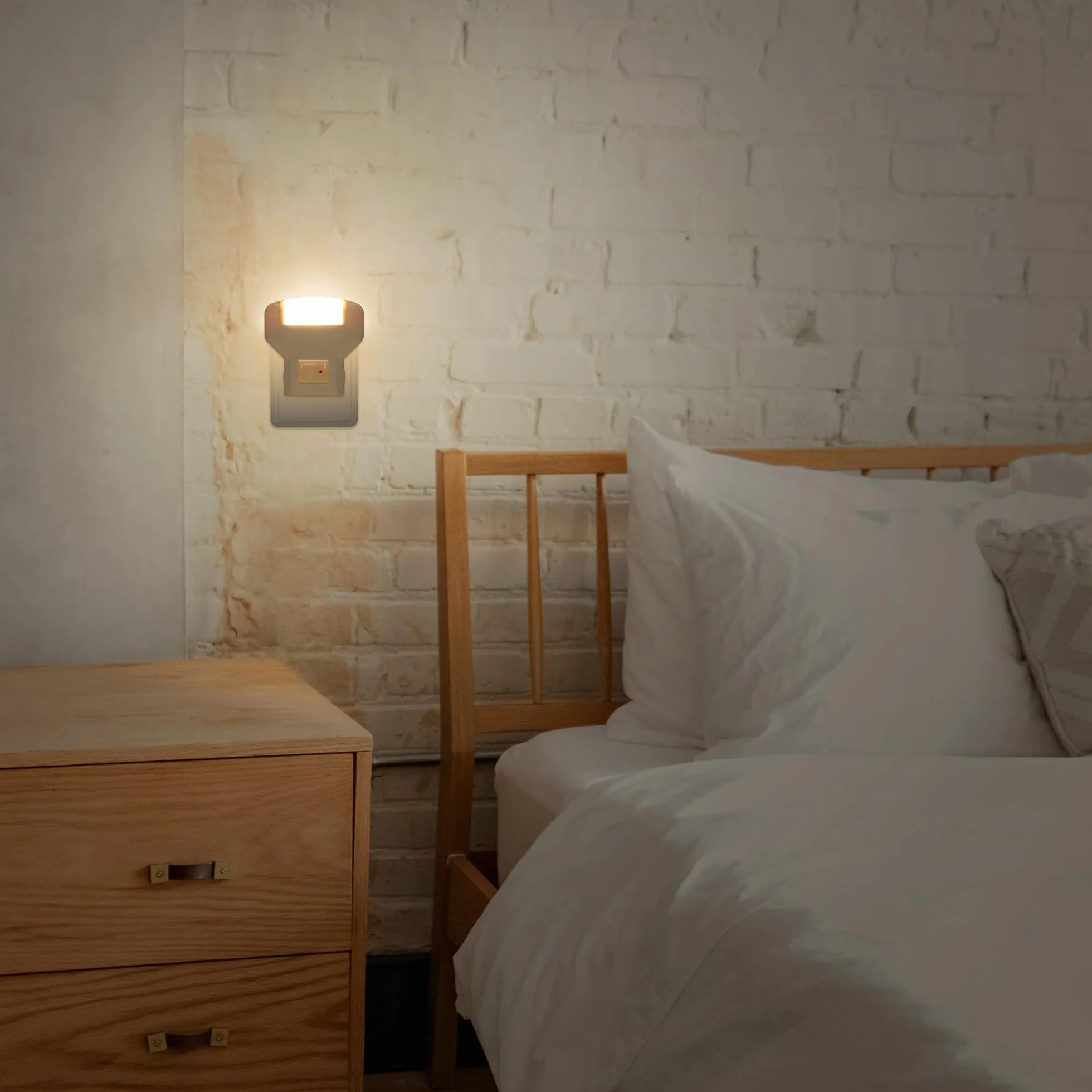 Annmore Luce Notturna LED da Presa, Luci Notte per Corridoio, Cameretta dei Bambini, Neonati, 1W, 3000K Bianco Caldo, con Interruttore (Moderno, 2)
