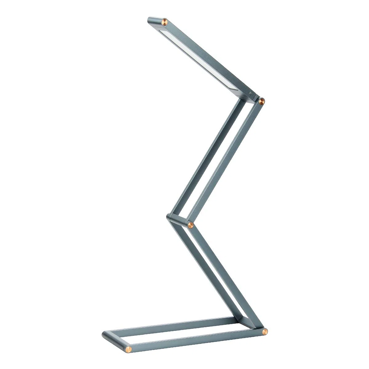ELZO Lampada da Tavolo LED in Alluminio, Luce da Lettura Dimmerabile Lampada da Scrivania Portatile Pieghevole con Cavo USB Testa Girevole, Blu Grigio Scuro