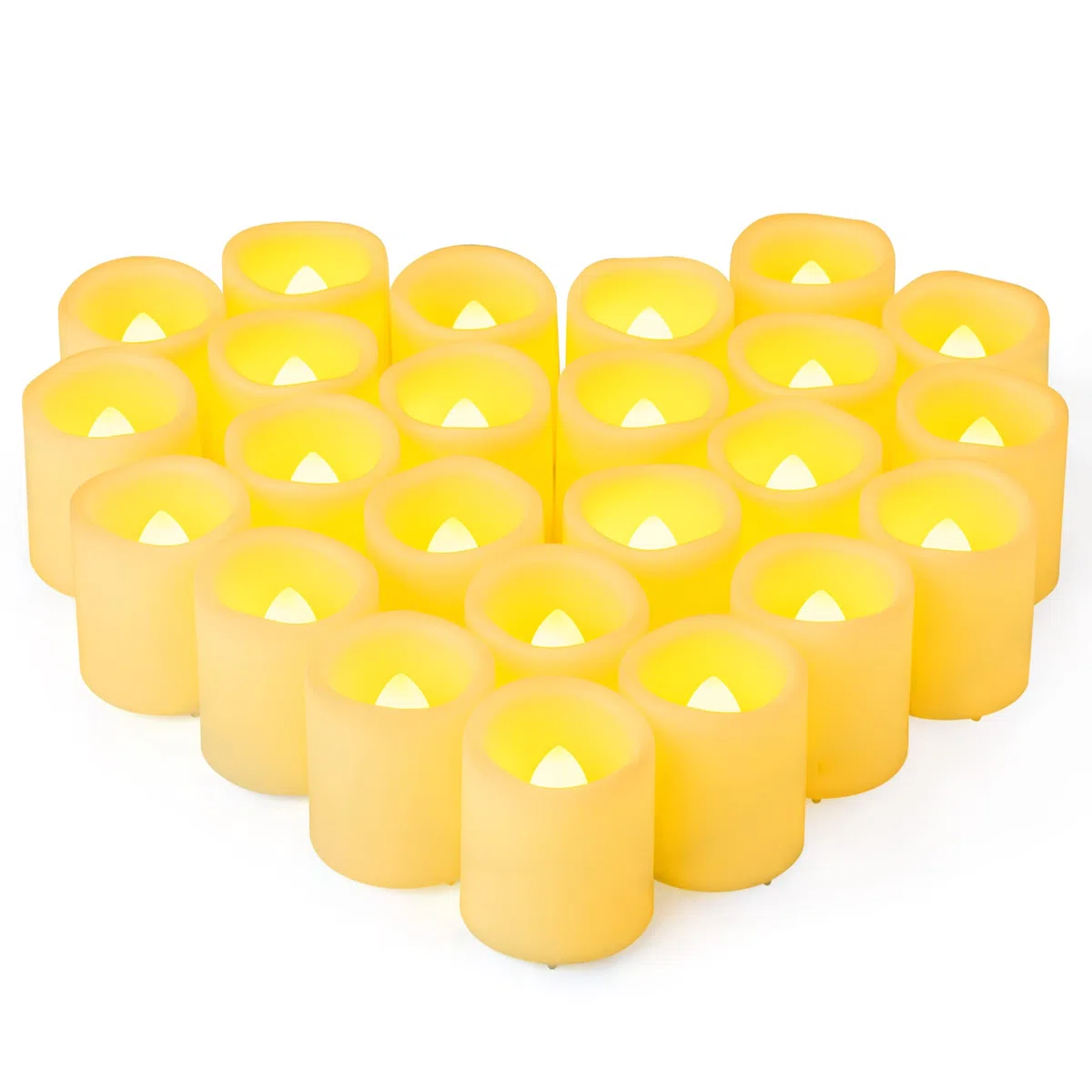 Confezione da 24 lumini da 3,8 x 4,6 cm, senza fiamma, funzionamento a batteria, illuminate oltre 200 ore di tremolio a LED, candele votive elettriche per esterni, per matrimoni, Halloween,