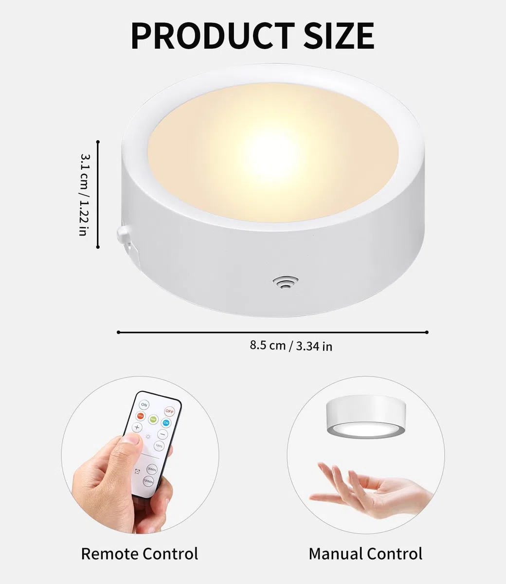 Zawaer Luce Sottopensile Cucina Led, 4Pcs Luce Notturna Ricaricabile, 3 Colori Dimmerabili,5 Livelli di Luminosità, con Telecomandi, Luci Armadio Touch con Timer, Magnetica (con Adesivo in Metallo)