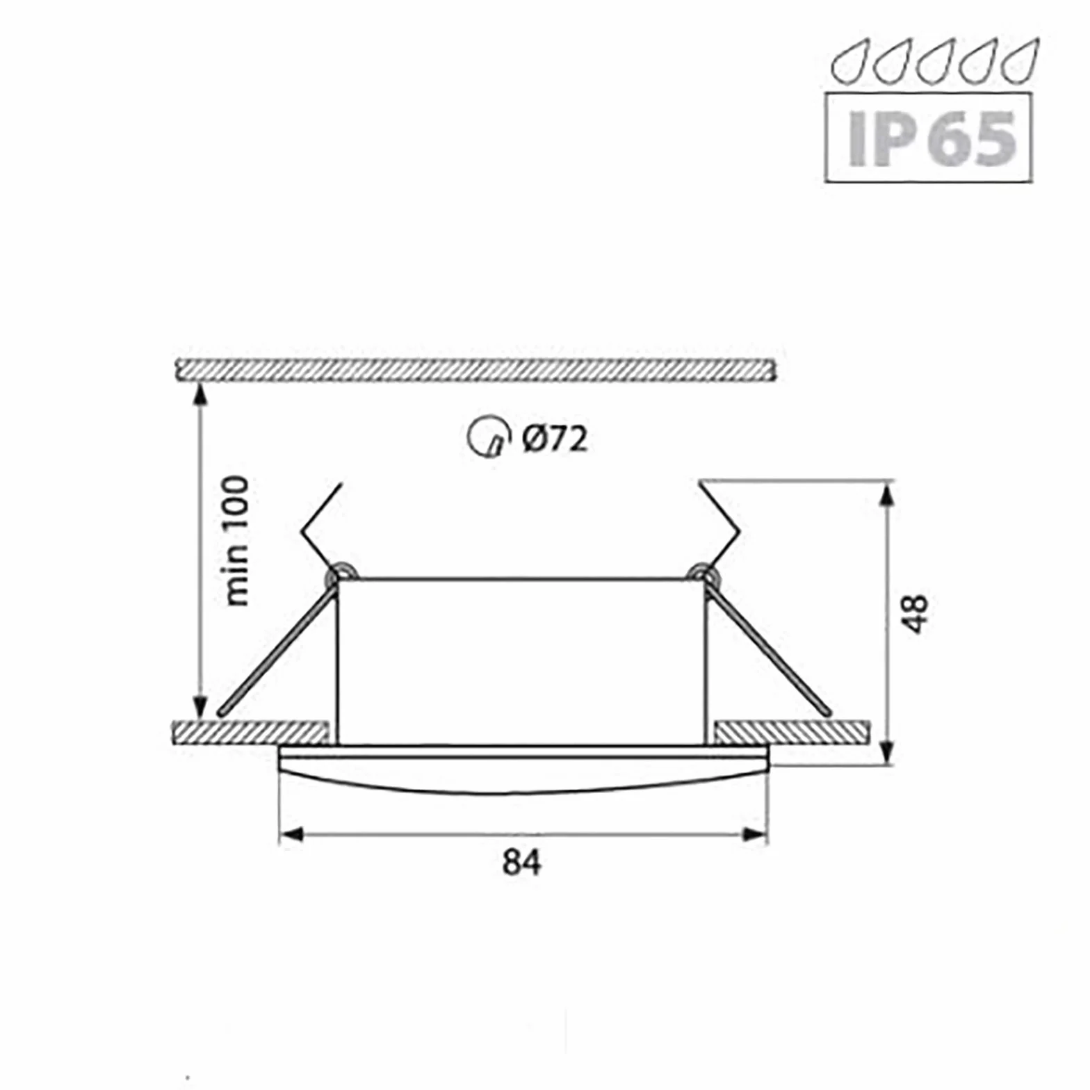 Porta faretto incasso box doccia bagno turco sauna barca yatch stagno IP65 compatibile con tutte le lampade GU10 GU5.3 230V 12V foro incasso consigliato 70mm