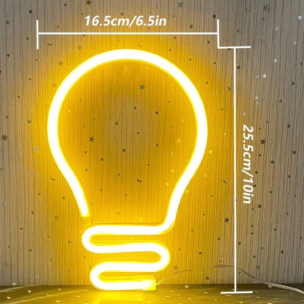 Insegna al Neon Lampadina,Insegna al neon a forma di lampadina Batteria o USB Alimentato Per la Decorazione Della Festa di Natale del Bar Della Sala Giochi Della Camera da Letto