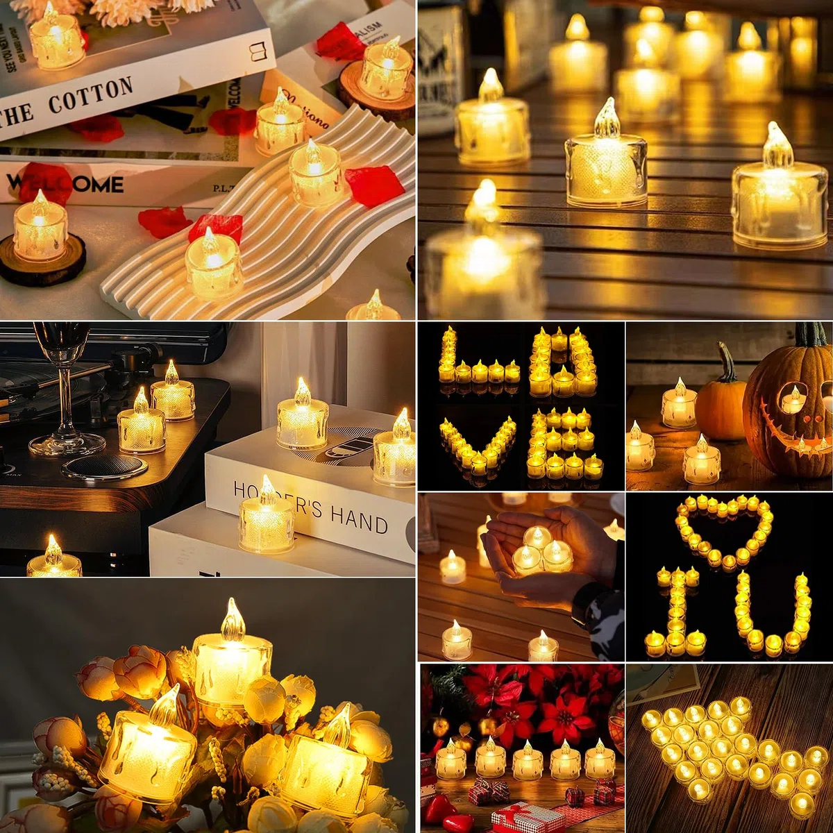 Candele a LED,35 pezzi Senza Fiamma,candele led con Batterie,Candele Elettriche luci tealight luci a LED realistiche per Matrimoni,vacanze,feste,Natale,Decorazioni Giardino(luce giallo calda)