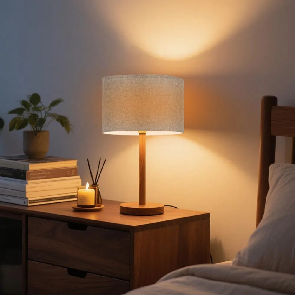 Paralume in Tessuto,12" Paralumi Medio a Tamburo in lino naturale con, Paralume Lampada da Tavolo, Terra, lampadario