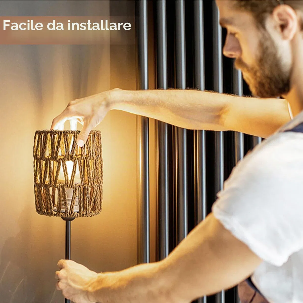2 Pezzi Paralume in Rattan Boho, Paralume a Cilindro in Rattan per Lampada a Sospensione, Soffitto, da Terra e da Esterno – Tessuto a Intreccio Manuale, Design Moderno e Atmosafera Accogliente