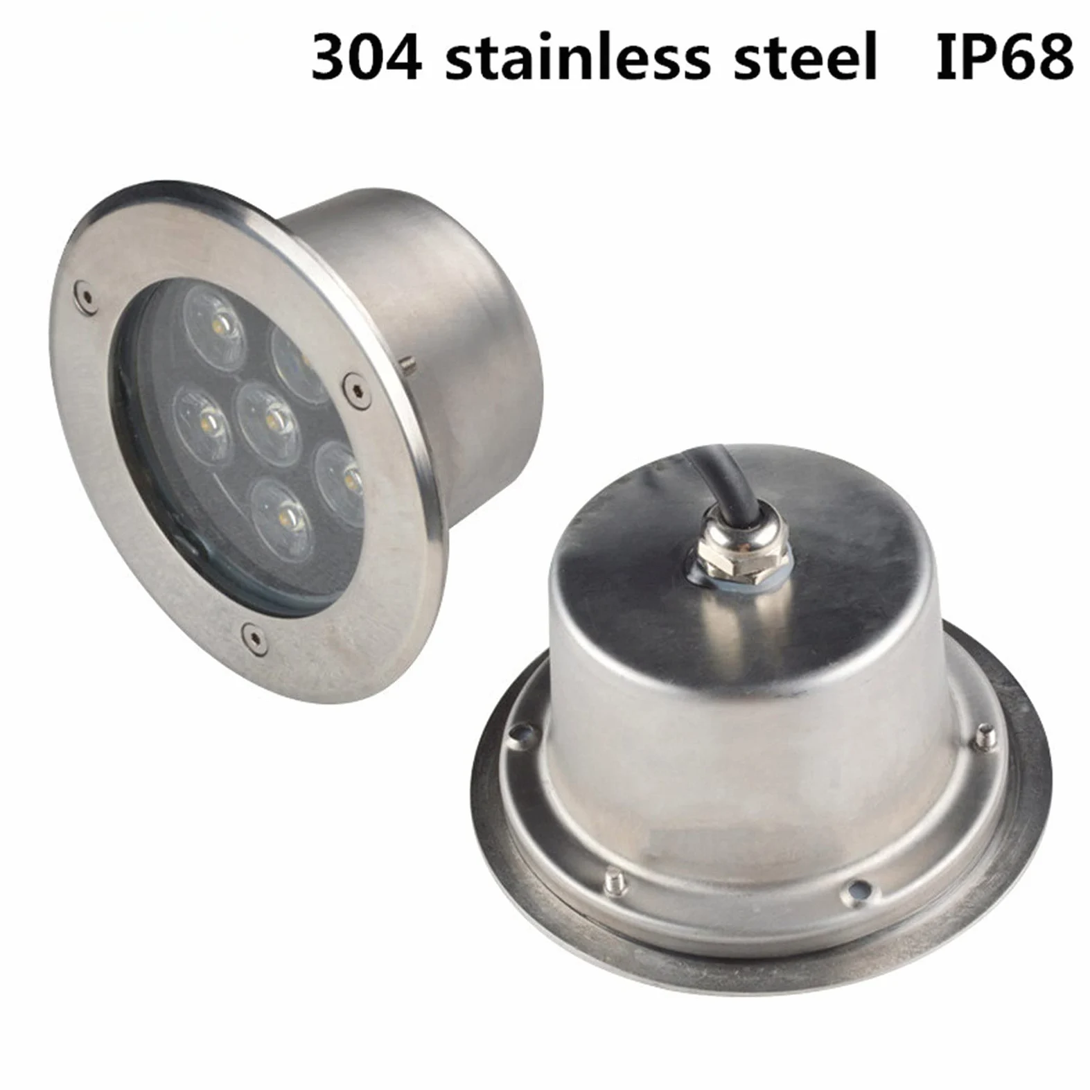 Basso voltaggio faretto da esterno ad incasso IP68 faretti da incasso a pavimento ip67 AC/DC 24V per esterni, giardini, intorno alla piscina(Warm white light,3W)