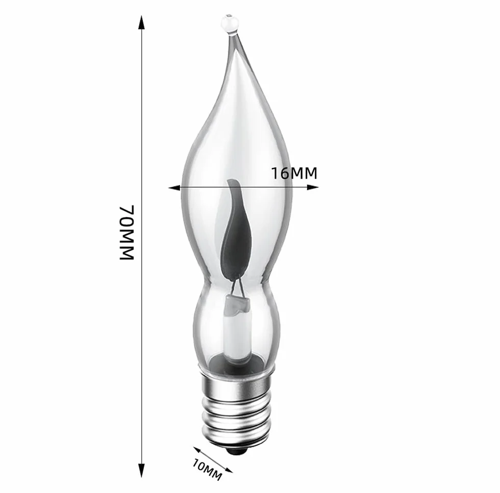 ShuoHui Dekoeffekt - Lampadina decorativa a candela tremolante, E10, 230 V, 1,5 W, luce tremolante (3)