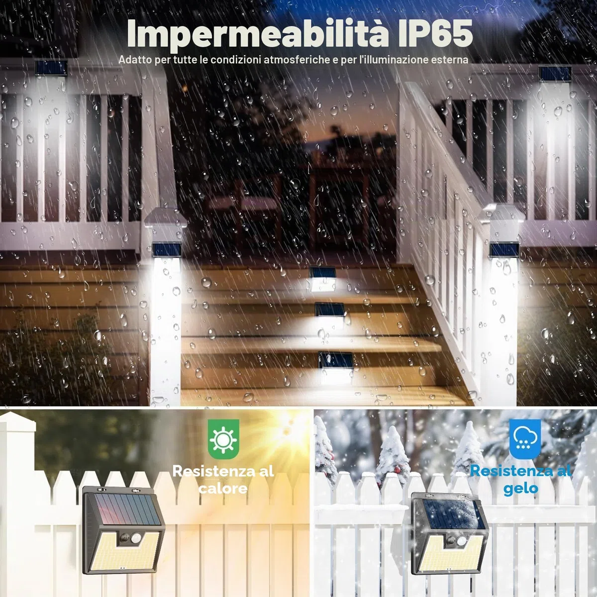 LOTMOS 4 Pezzi Luce Solare Led Esterno, 176 LED Faretto LED da Esterno con Sensore di Movimento, IP65 Impermeabile 3 Modalità Luci Lampada Solare da Esterno per Giardino Garage, Bianco Freddo