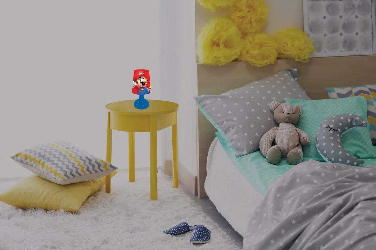 Lexibook, Super Mario, Mini lampada da comodino senza fili e luce notturna, rossa, MLT10NI