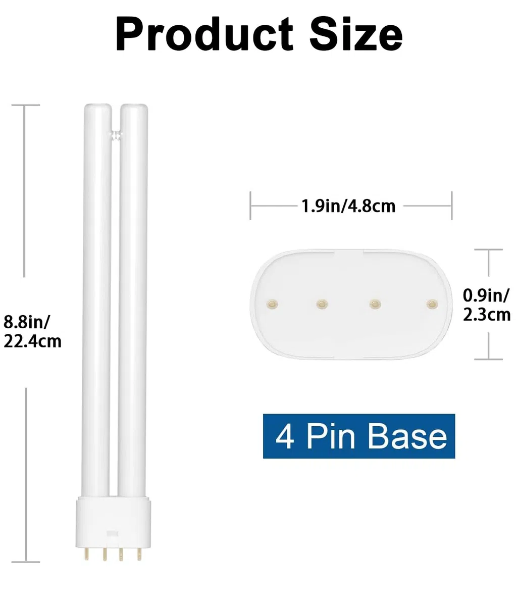 Lampadina di ricambio UV da 18 W, per insetti, attacco a 4 pin, 19 x 4,9 x 2,2 cm, 1 confezione (Bianco)
