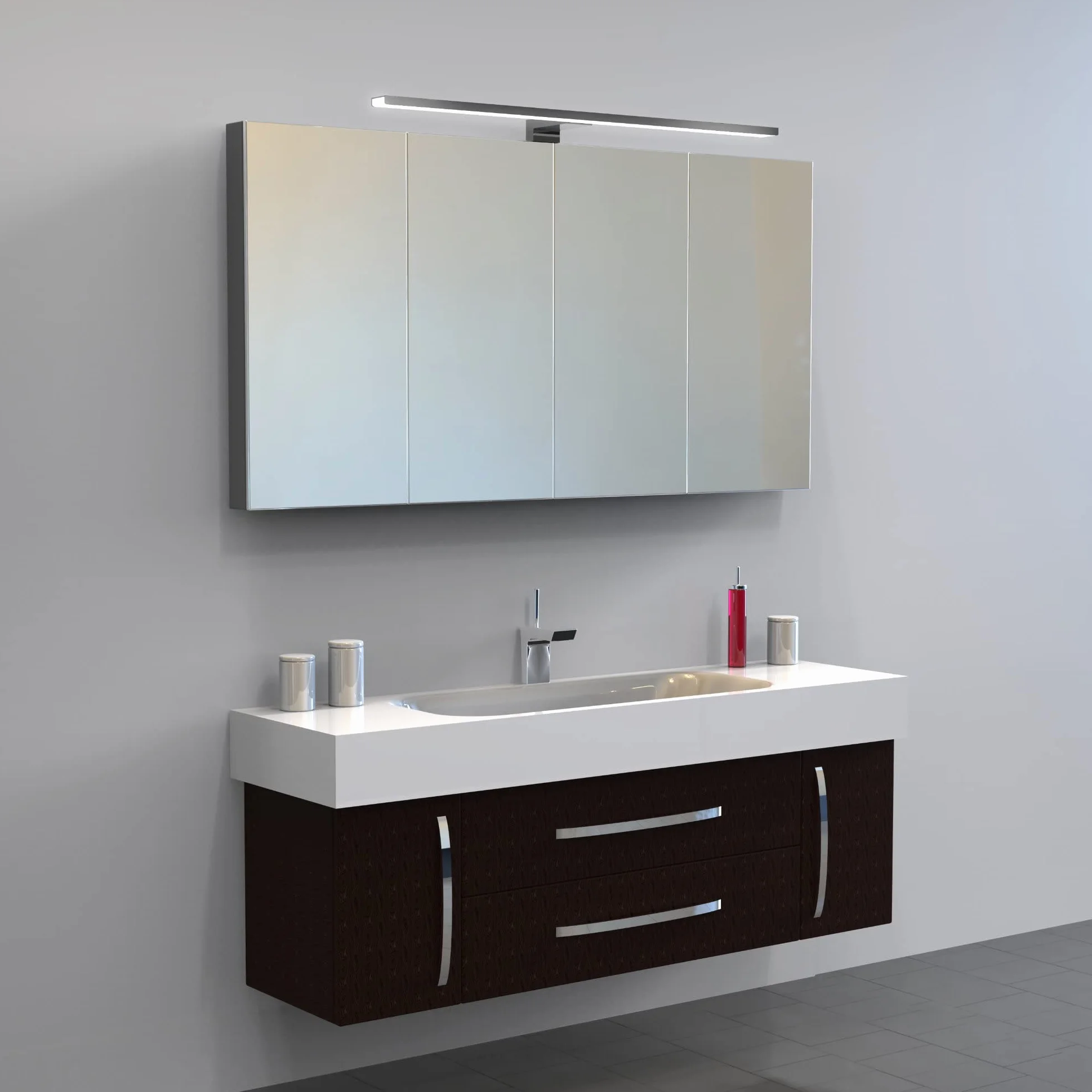 kalb | Aurinko LED Lampada da bagno Lampada da bagno Specchio Lampada Specchio Lampada cromata 230V 300 mm - bianco neutro