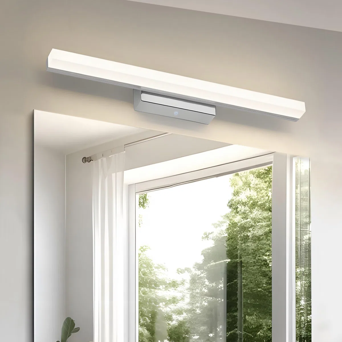 Lampada da Specchio Bagno 8W 40cm, IP44 Applique LED da Specchio Bagno, Luce bagno Parete, 800 Lumen,Luci da specchio 110-240V, Non-dimmerabile (Cromo,Bianco neutro 4000k)