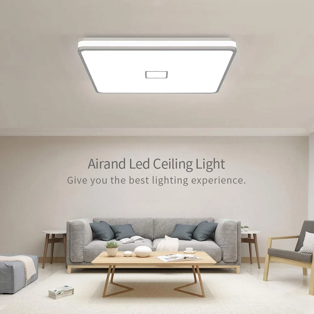 Plafoniera Led Moderna Lampada da Soffitto Airand 24W 2050LM Quadrata Led Luce per Bagno Soggiorno Cucina Camera da letto Sala Corridoio Ufficio Cantina e più,IP44 Impermeabile,Bianco Naturale,Ø 32cm