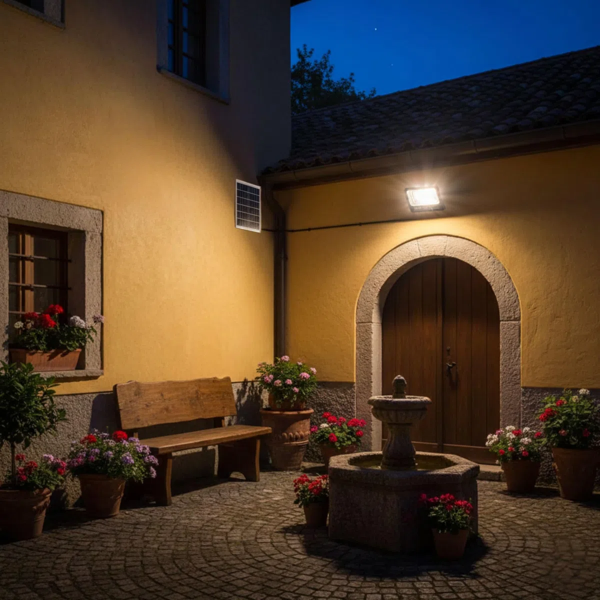 Clicled Faro Led Esterno con Pannello Solare 100W Luce Fredda 6500K - Proiettore LED a Energia Solare con Sensore Crepuscolare Telecomando Incluso, Faretto Protezione IP67 per Giardino e Cortile