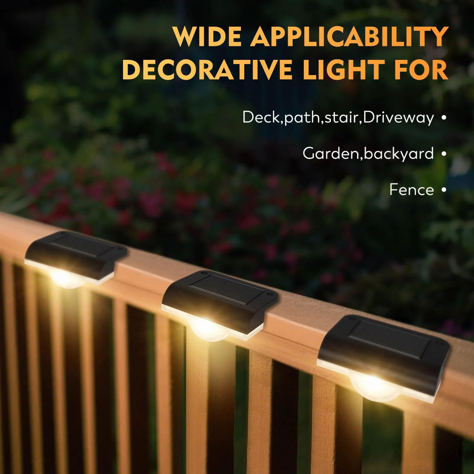 A.bigwhale Lampade solari per esterni, luce solare per scale luci solari impermeabili, lampada da esterno per gradini recinzione giardino cortile patio balcone decorazione, 4 pezzi