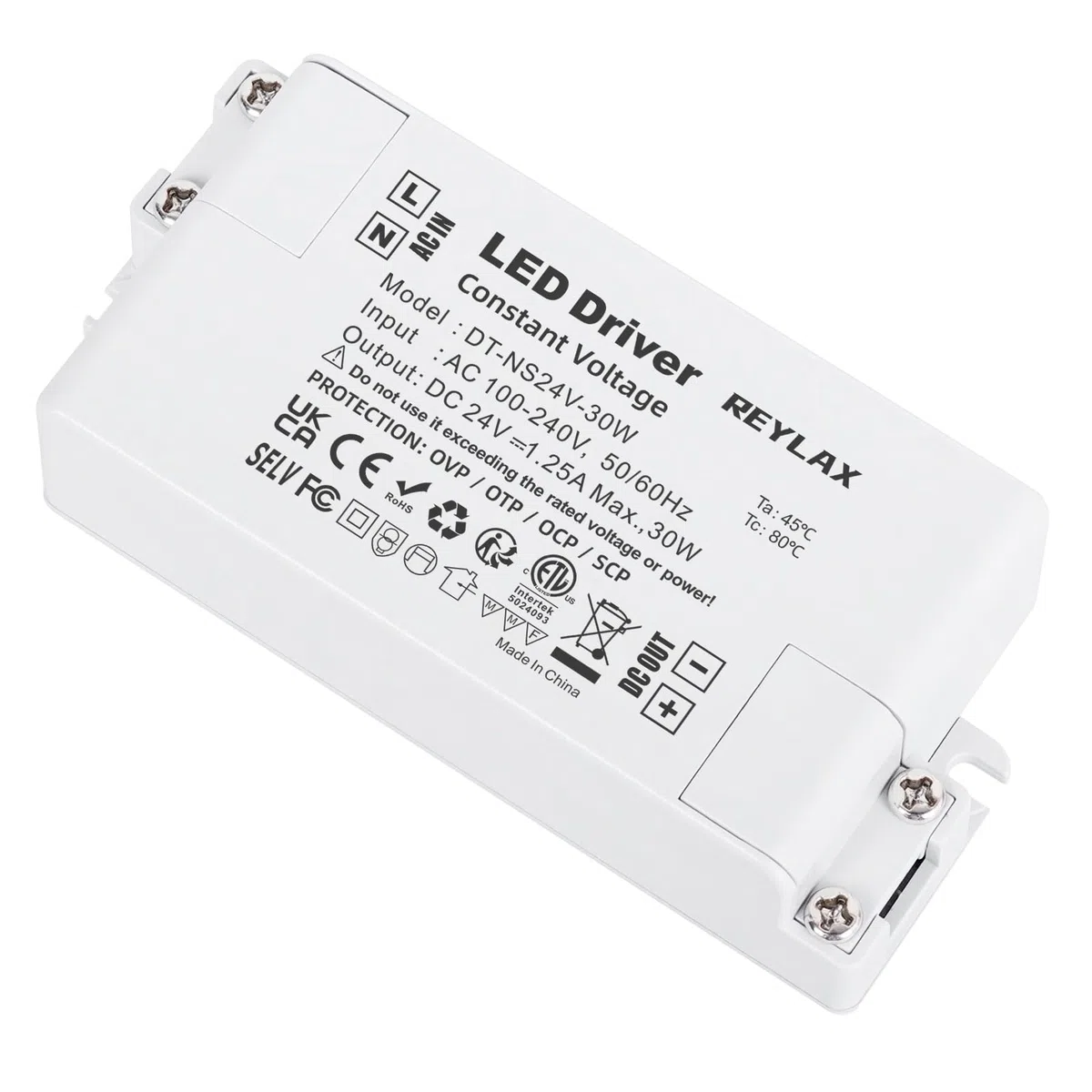 REYLAX Trasformatore LED 24V, Alimentatore 30W 1.25A, Alimentatore Interruttore AC 220V to DC Trasformatori, Driver LED di Tensione Costante, per Bassa Tensione Striscia Led Lampadina MR16 MR11