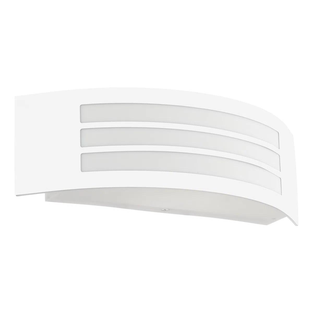 Eglo Leiros - Lampada da parete per esterni, design rettangolare, in metallo, colore bianco, attacco E27, IP44