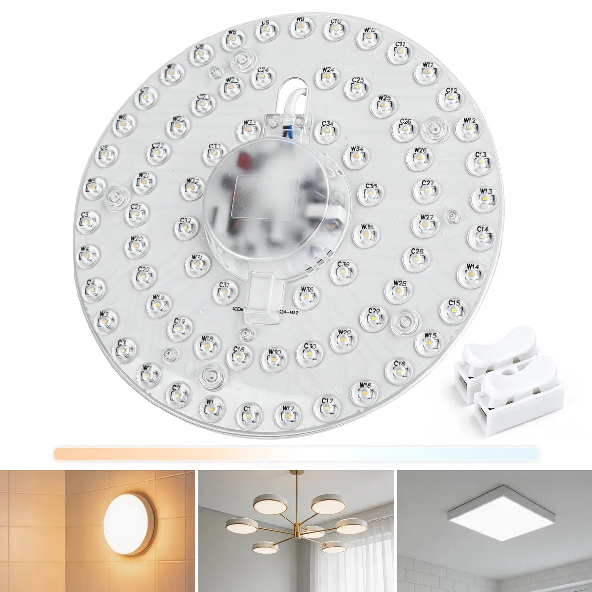 Aigostar Modulo Plafoniera LED - Pannello 32W 3400LM, 3CCT (3000K/4000K/6500K), Base Magnetica, Facile Installazione, Universale per Plafoniere e Lampadari (D230mm)