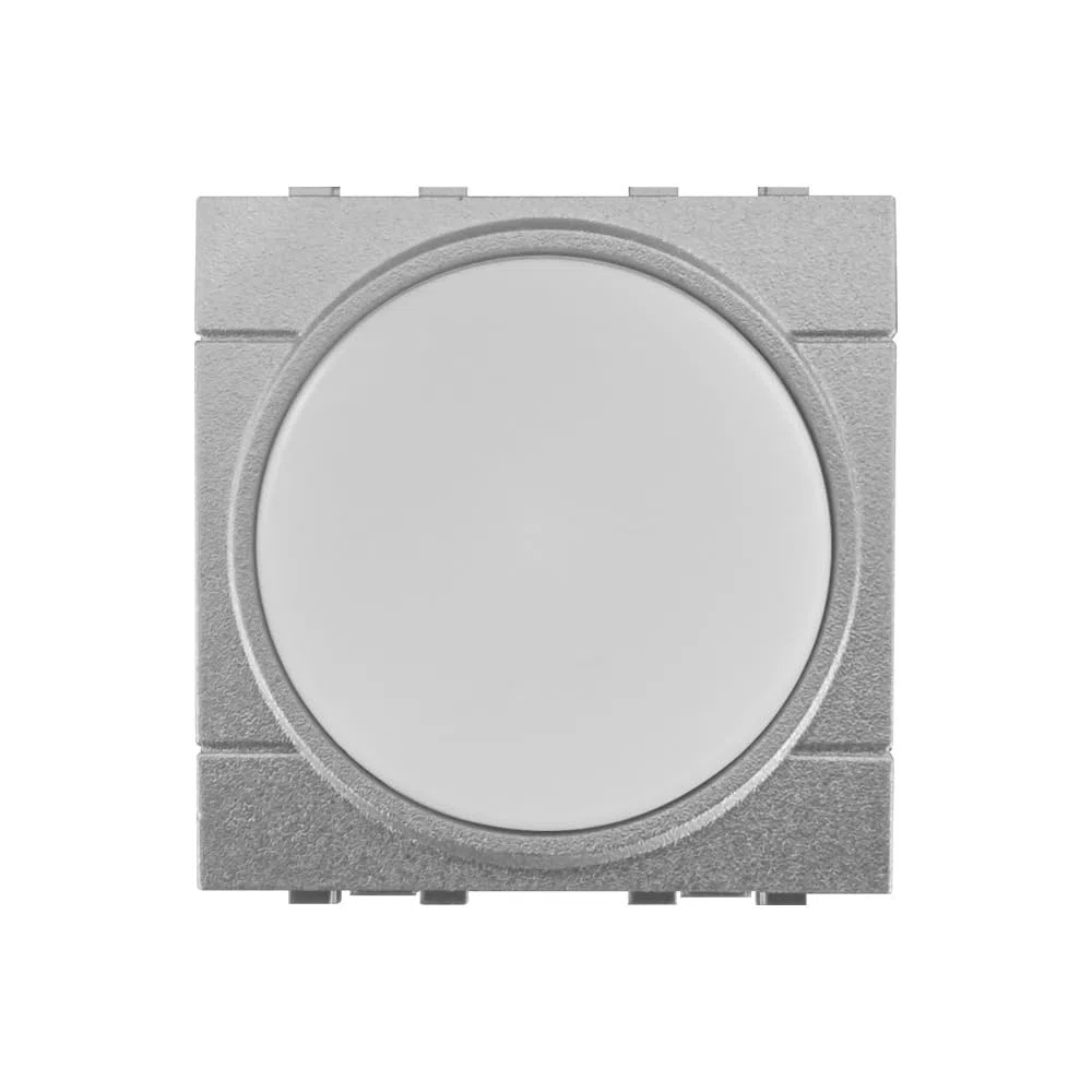 Lampada segnapasso LED da incasso 2 moduli con tasto click ON/OFF, luce bianca naturale 4000K, compatibile BTicino Living, grigio