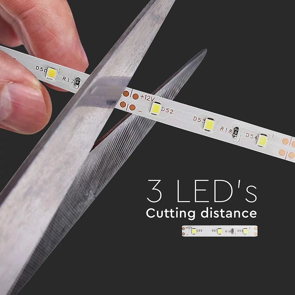 Striscia a led Strip con 300 LED a 12V 18 W 5 MT Luce Calda 3000K VT-2016