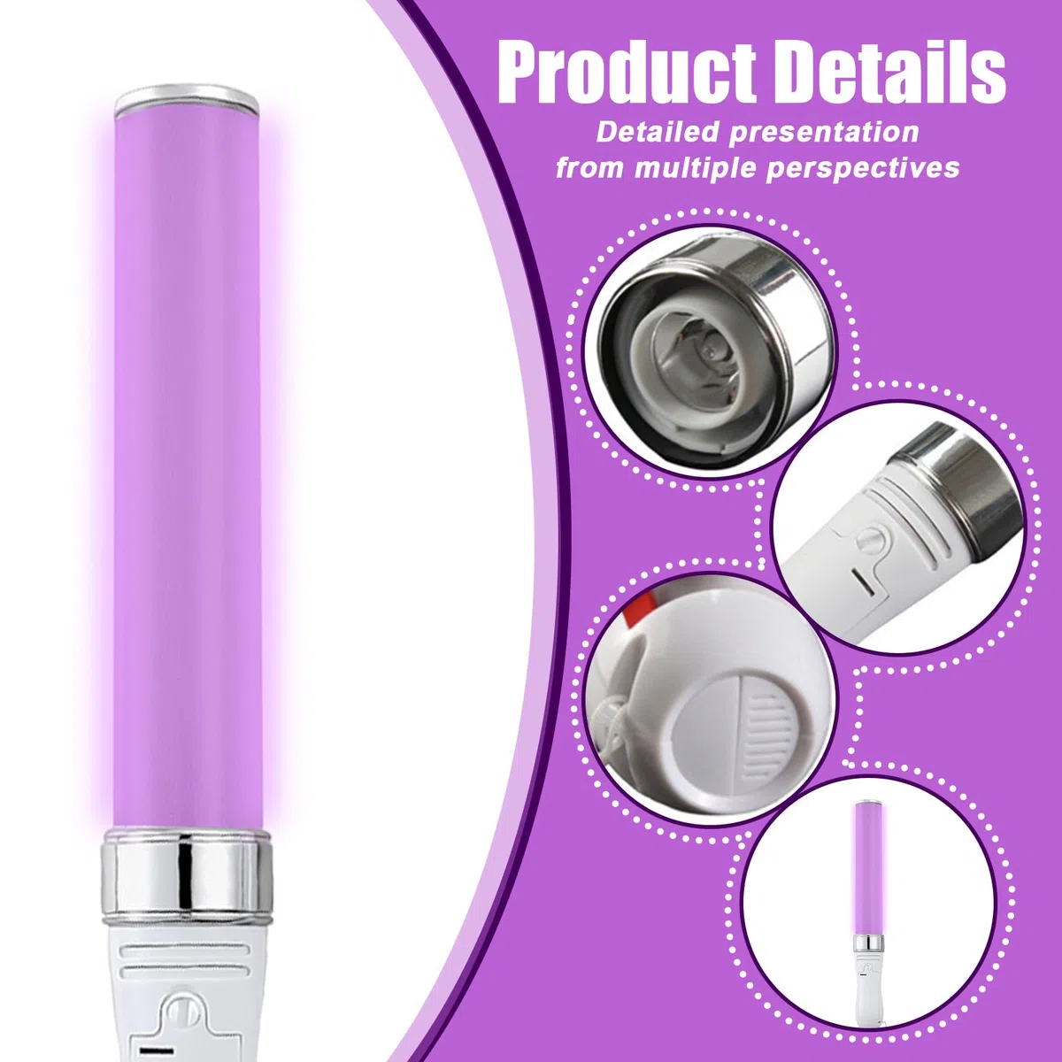 Set di 2 barre luminose a LED, 24 colori, 3 W, luce a LED colorata da 25 cm, per matrimoni, feste, concerti, pensierini