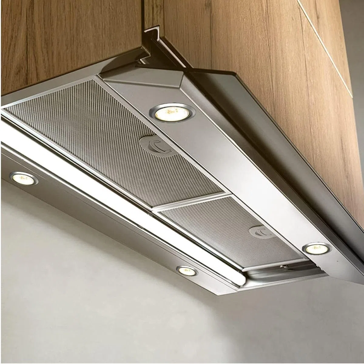 Set di 2 faretti con lampada alogena da incasso per mobili e cappa cucina cromato lucido, dimmerabili, con lampadina bispina 12 V 14 Watt resa da 20W, G4 cavo di collegamento 15 cm