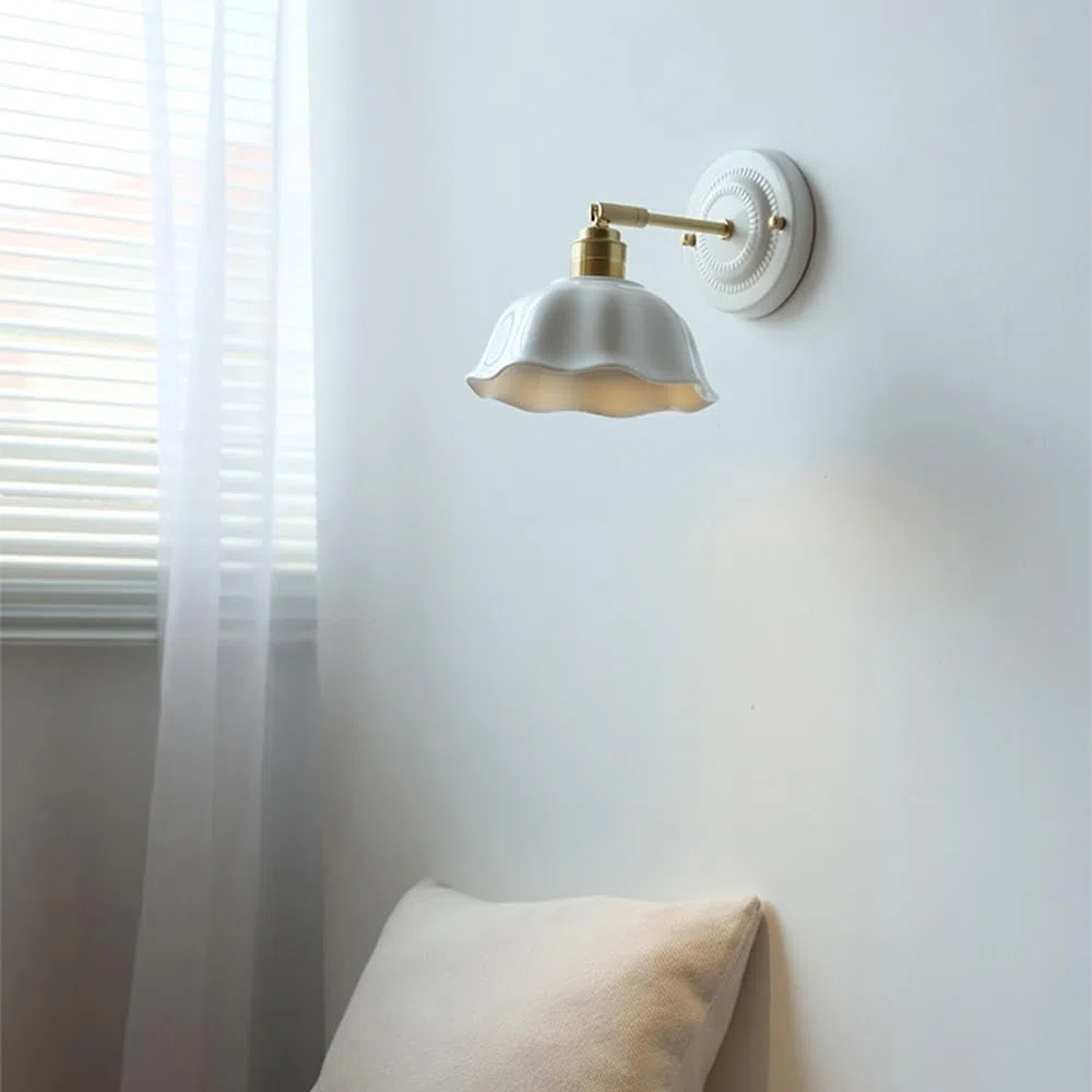 Lampada da Parete in Ceramica Smaltata E27 - Elegante Illuminazione per Sala da Pranzo, Comodino, Hotel, Scale, Angolo, scrivania, complemento d'arredo Moderno, Atmosfera Calda, a