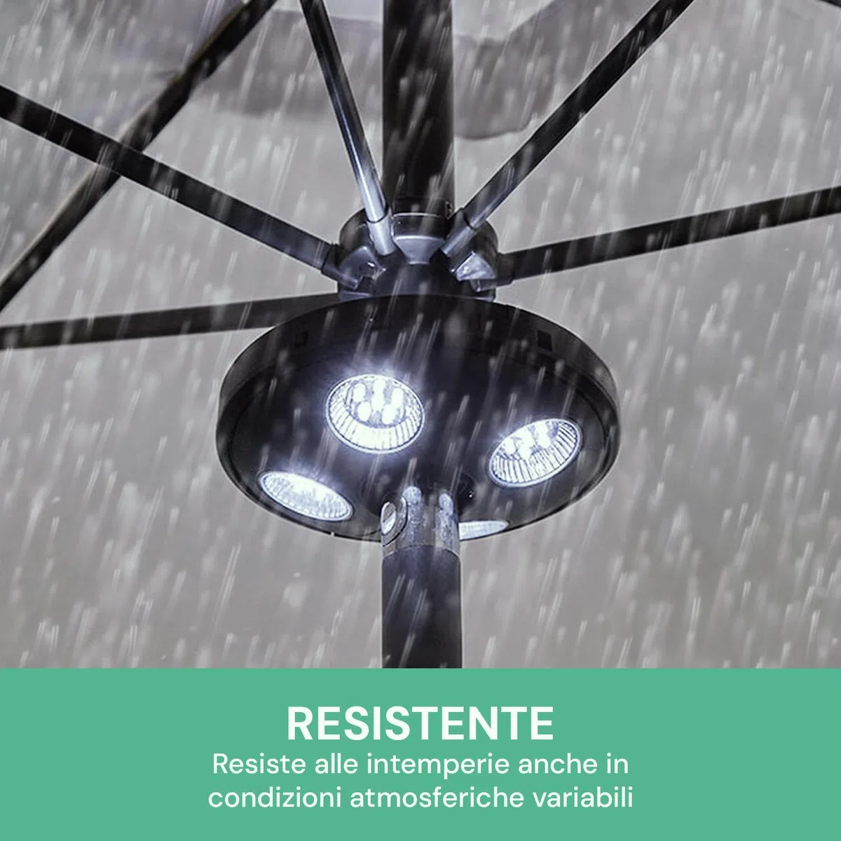 Avilia Lampada a LED per Ombrellone da Giardino - Ideale per Illuminare le tue Serate in Terrazzo o Giardino - Realizzate in Materiali Resistenti e Regolabile in Altezza e Inclinazione