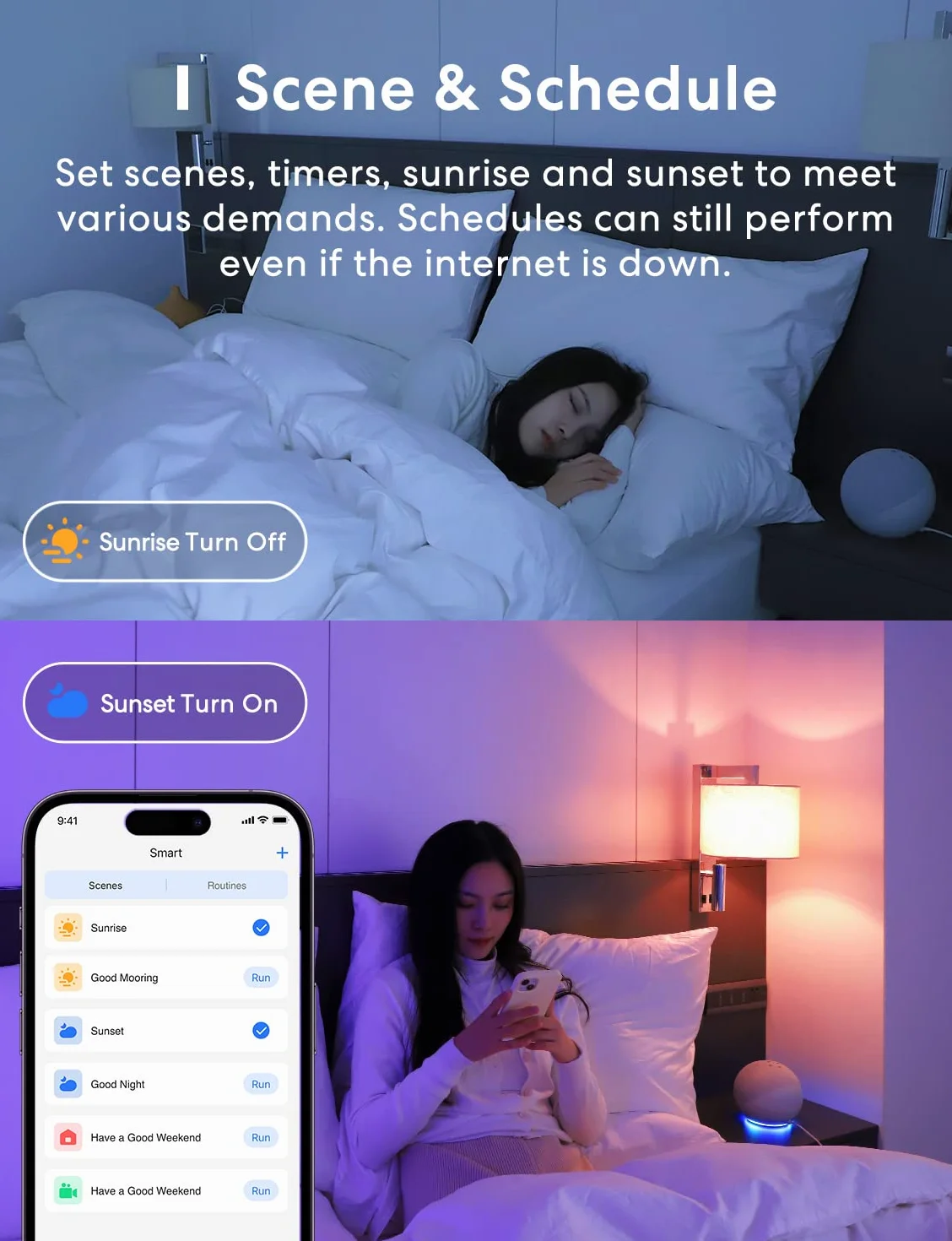 meross Lampadina LED E27 Funziona con Alexa, Apple HomeKit, Google Home e SmartThings, Lampadina Smart Multicolore e Dimmerabile, Lampada WiFi RGBWW, 2700-6500K