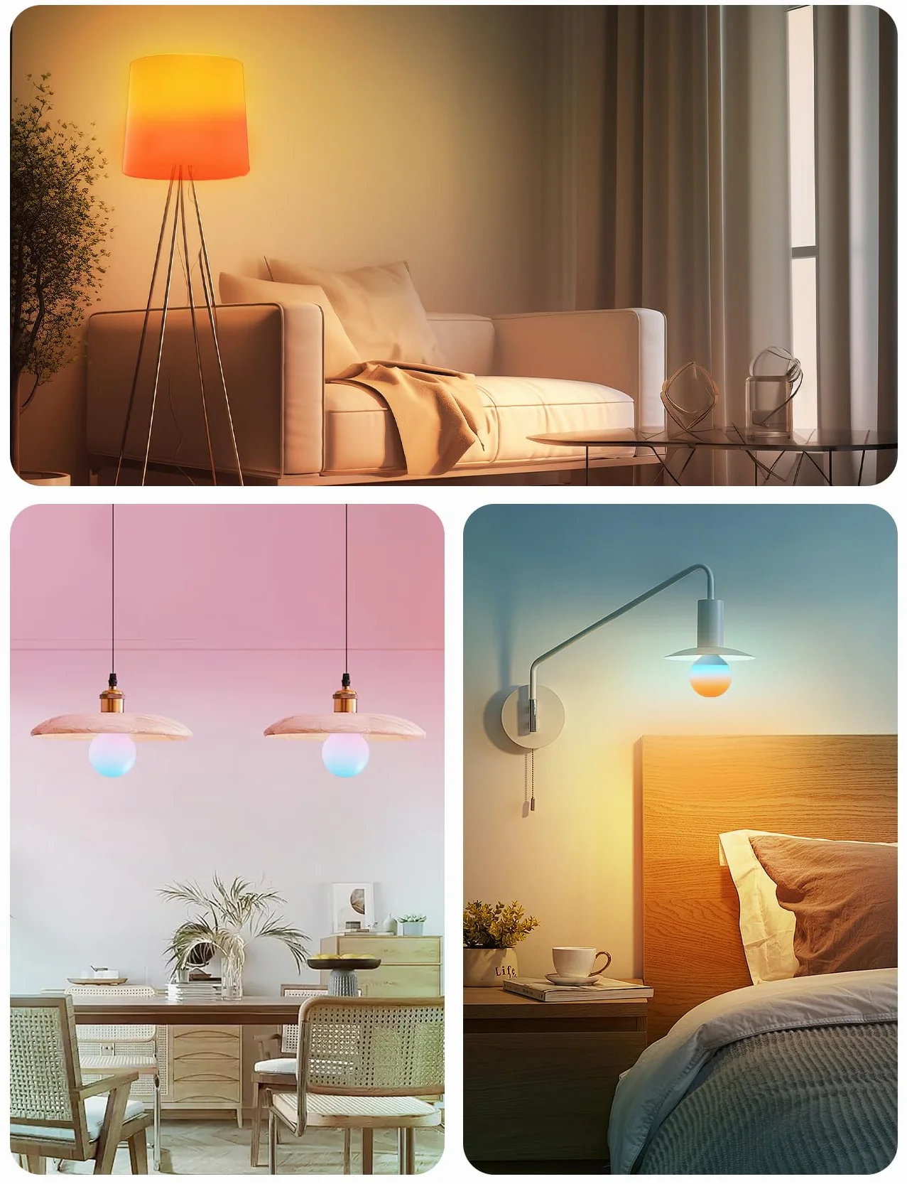 Aigostar 18W 1800LM Lampadina Intelligente E27 G120 Bluetooth Mesh/Dimmerabile Lampadina LED Compatibile con Alexa/Smart RGB+6500K Lampadine/ 16 Milioni di Colori/Con Bluetooth Telecomando