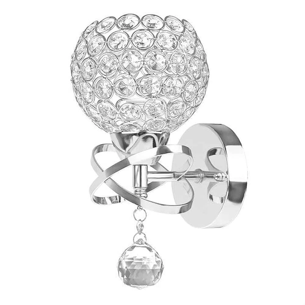 Lampada da Parete Moderno Cristallo Applique da Parete E27 Industriale Lampadario Da Soffitto Creativa Per Corridoio Scale Ingresso Camera da Letto per Bambini (Argento)