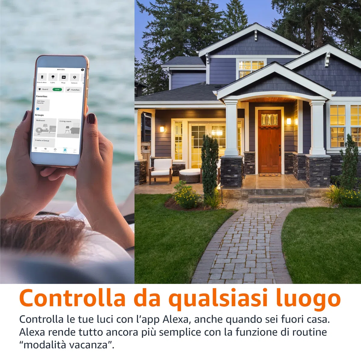 Amazon Basics Lampadina LED intelligente, multicolore, con attacco E27, 8W (equivalente a 60W), compatibile solo con Alexa, 2 confezione