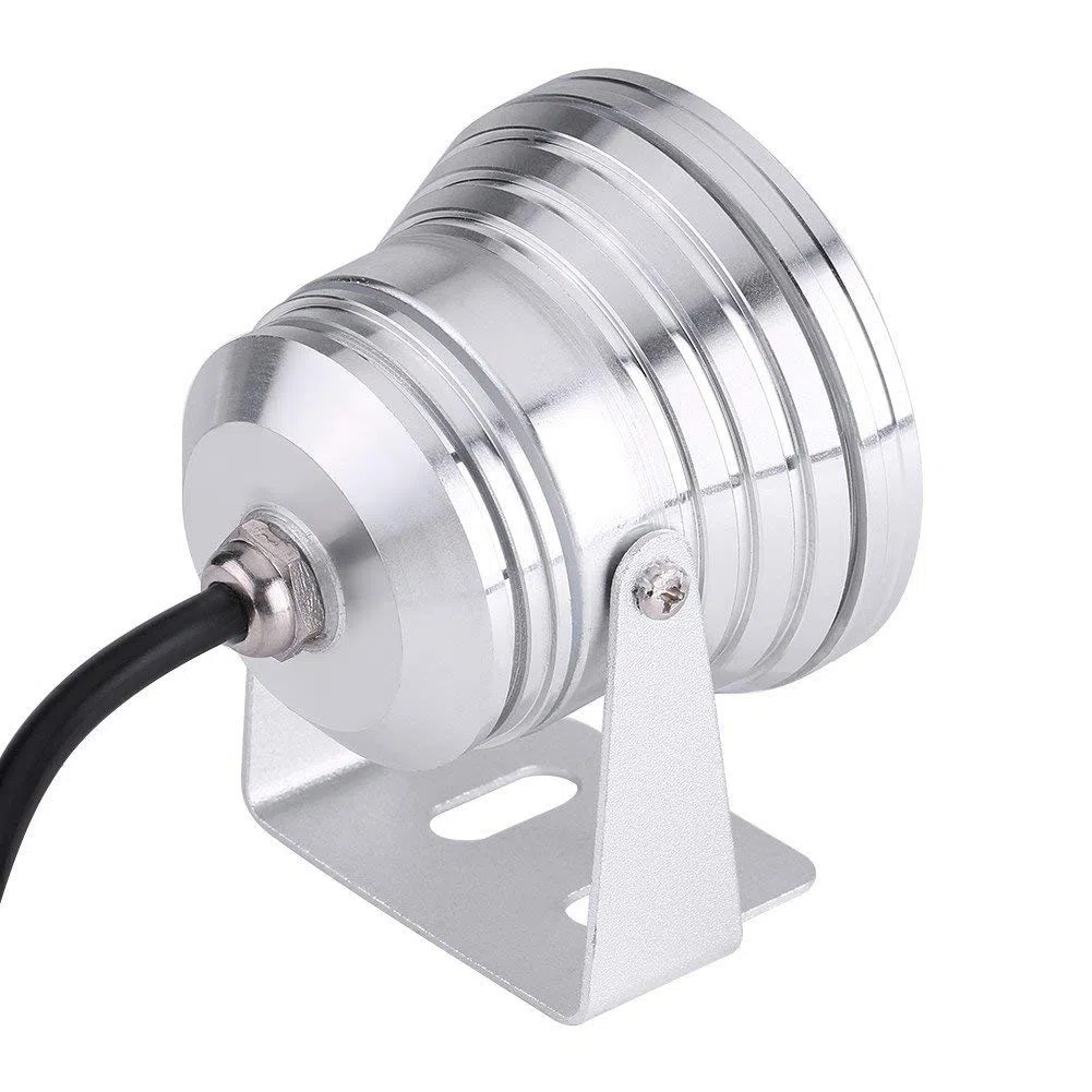 faretti 12v + Luce Subacquea Impermeabile Dell'Acquario Dello Stagno Del Punto Dell'Acquario 10W 12V RGB LED Della Barca Marina(Bianco argenteo)