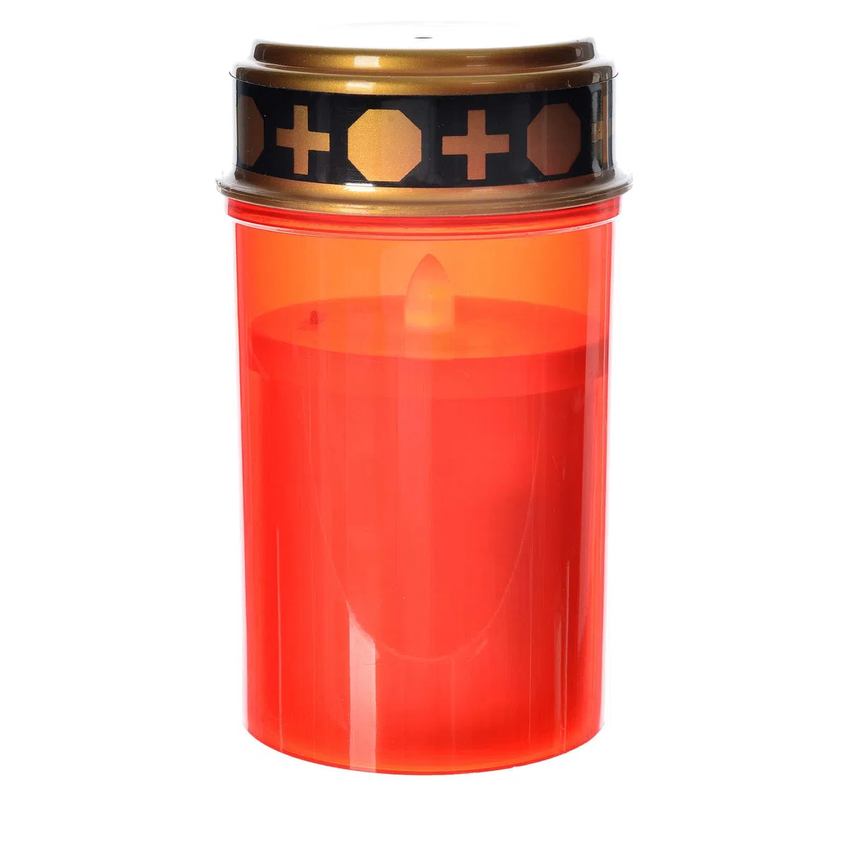 6 pz Lumino Votivo funebre a LED, effetto fiamma colore Rosso, con effetto tremolante, resistente alle intemperie, candela votiva, luce di cimitero, candela elettrica incluse 2 batterie stilo
