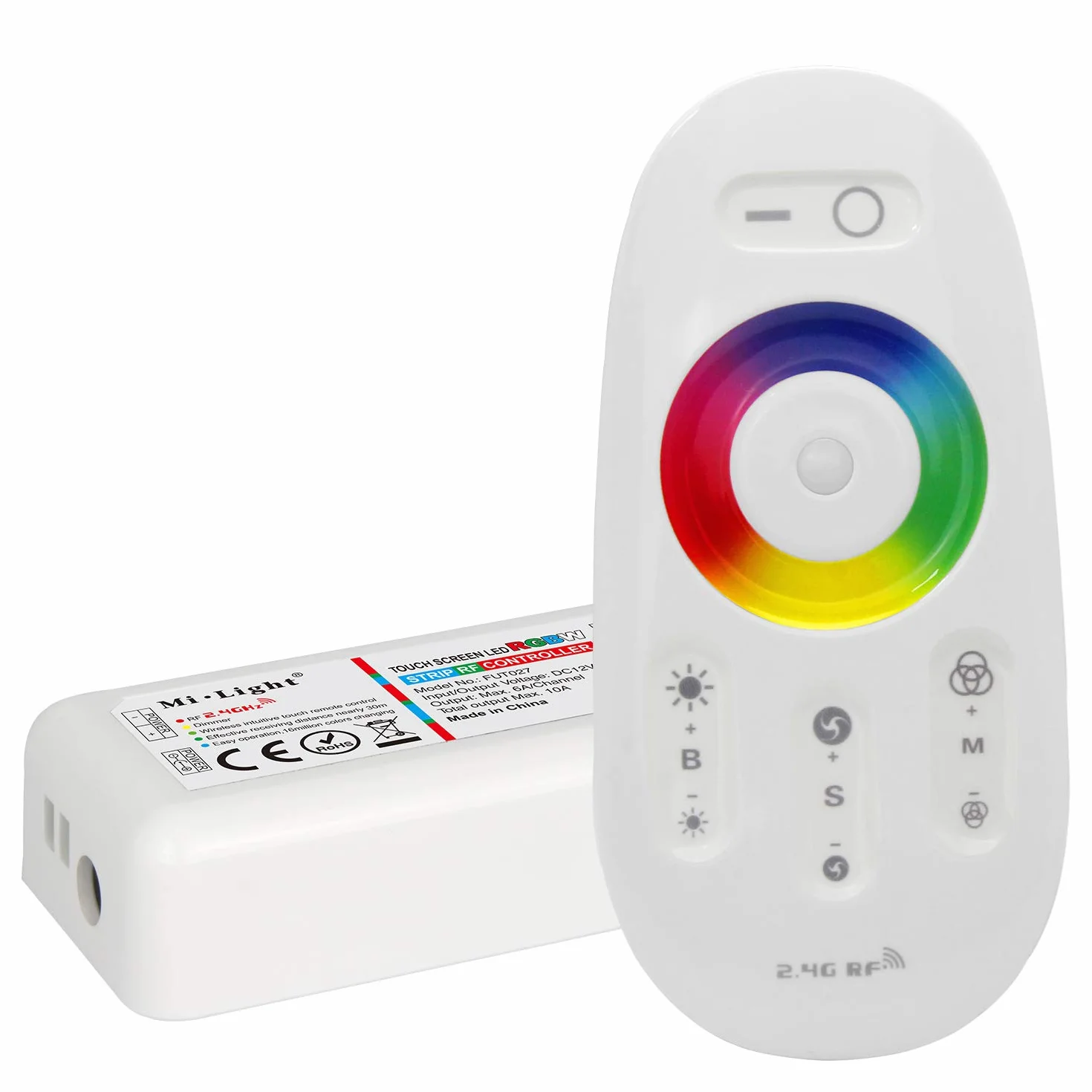 LIGHTEU®, telecomando LED da 2,4 GHz e controller RF per strisce LED RGBW (RGB+bianco), Miboxer fut027