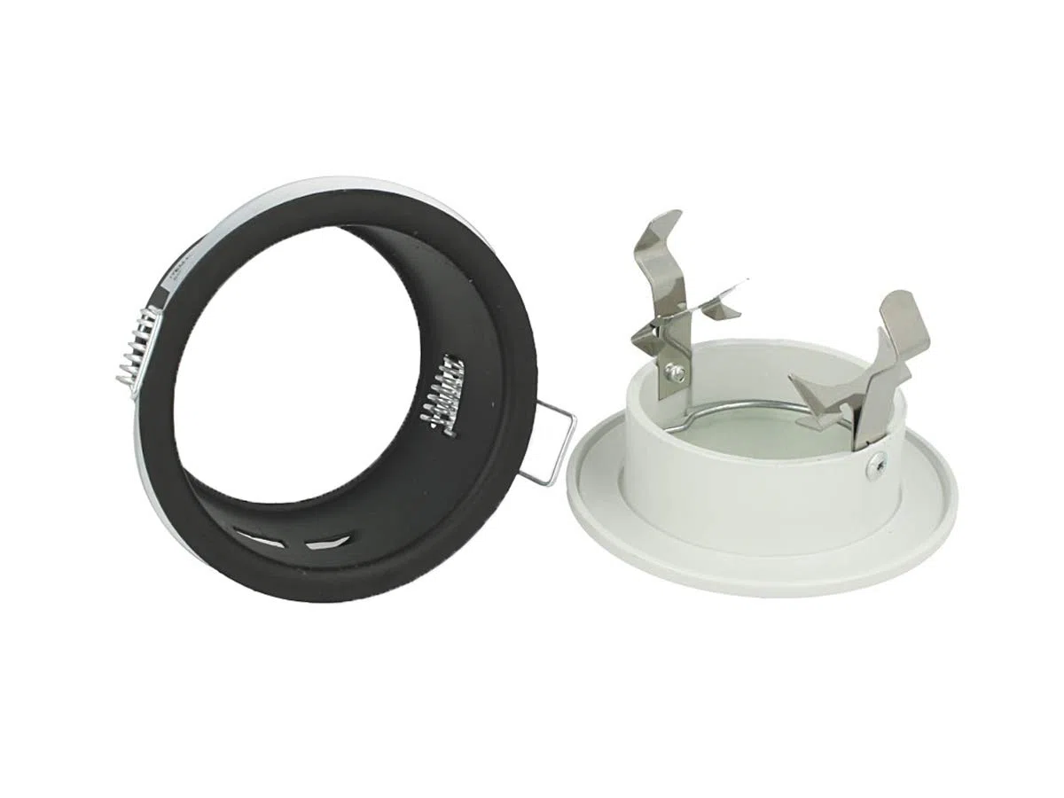 LEDLUX 2 Pezzi Porta Faretto Impermeabile, Porta Faretti da Incasso GU10 MR16, IP54 Per Luci Incasso Da Bagno e Esterno (Rotondo, Bianco)