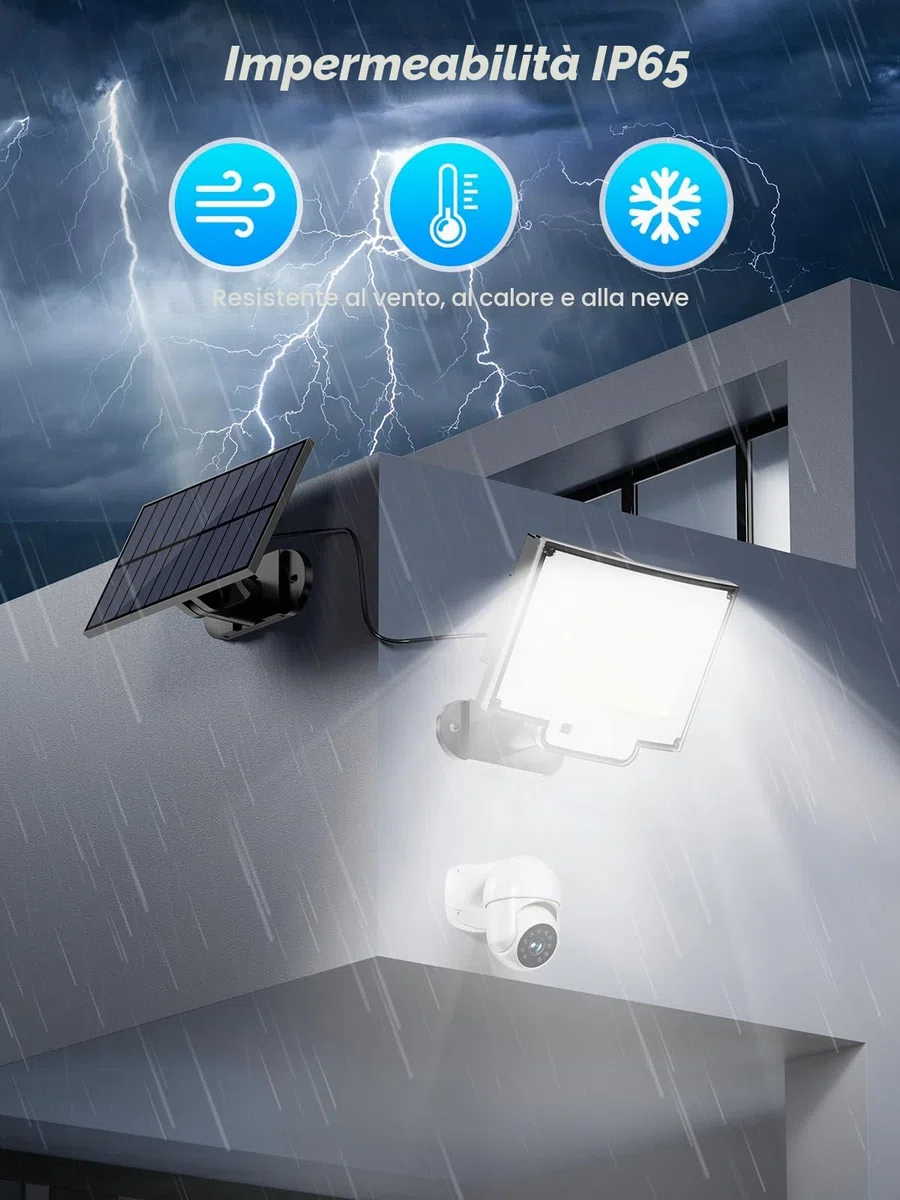 SIGRILL Faretti Solari a LED da Esterno con Sensore di Movimento, 318 LED Luce Solare Led Esterno con 3 Modes, 5M Cavo, Lampada Solare da Esterno (1 Pezzo - 318LED Bianco Freddo)