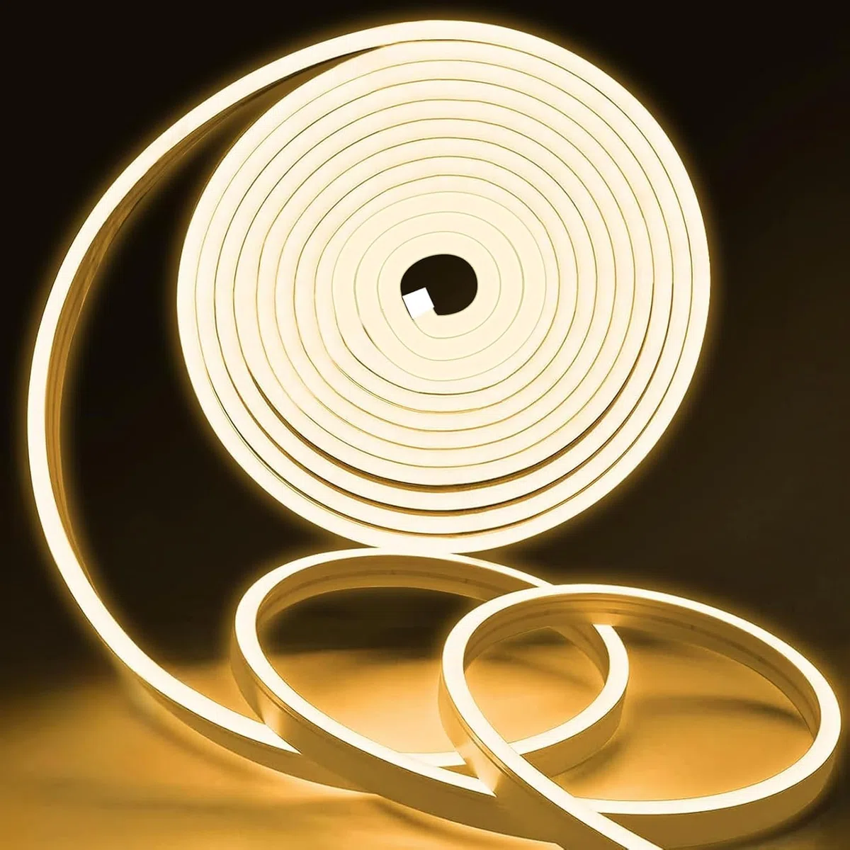 Meevt Striscia LED Neon 5 Metri Bianco Caldo 3000K, 12V Strisce Luci LED Flessibile con 600 LED, IP65 Impermeabile, Luci LED Sottopensile Cucina, Camera, Scale, Esterno (Senza Alimentatore)