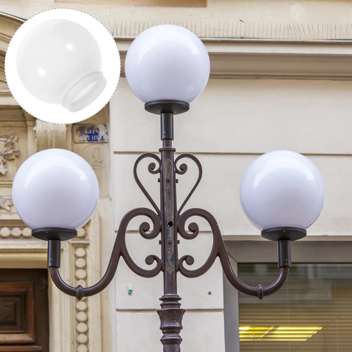 Paralume a globo in acrilico 15 cm lampada da parete esterna copriluce Paralume da patio facile da installare