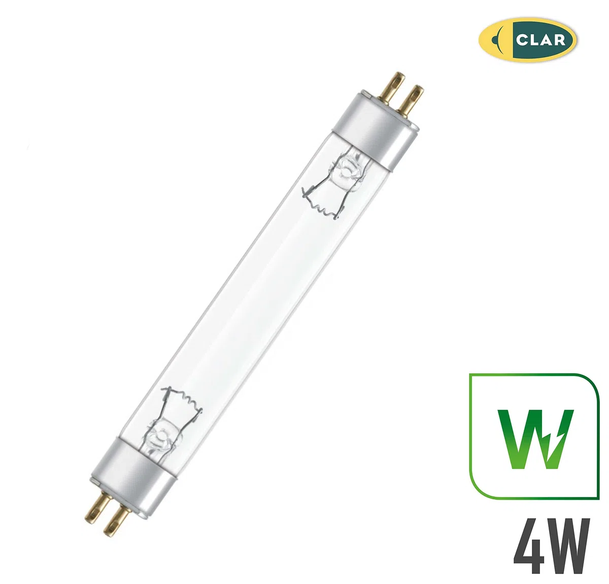 CLAR Sterilizzatore UV 4W, Lampade Germicide uv-c, UV Germicida, Lampada Uv Acqua, 4 Watts T5, Pack 2