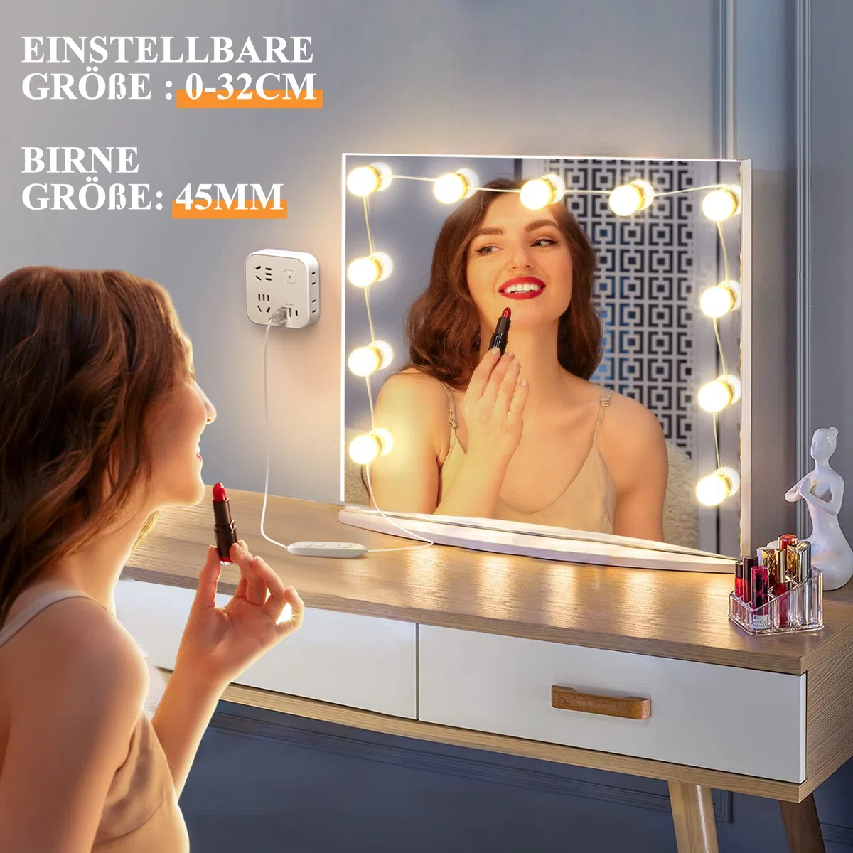Luci Da Specchio, Winzwon luci LED per Trucco Luci per Specchio, Illuminazione Tavolo Trucco Vanità 3 Modalità Colore 10 Livelli Dimmerabile per Bagno, Camera da Letto