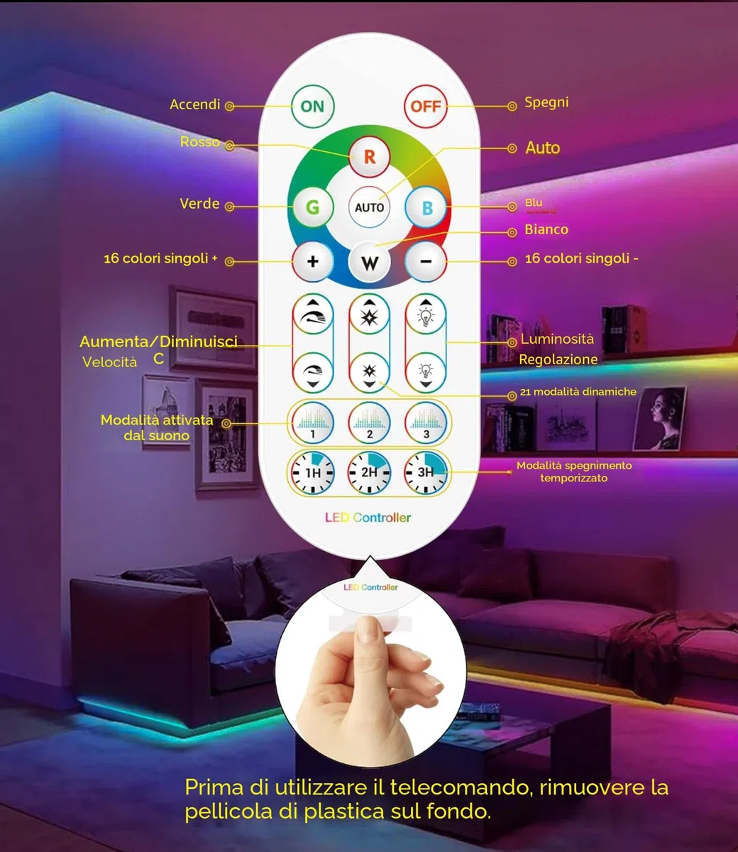 Daymeet Striscia LED TV RGB 4m, Retroilluminazione TV per 55-75 Pollici, Luci LED RGB con App + Telecomando, Sincro Musicale, Effetto Arcobaleno Dinamico, Alimentazione USB per Monitor HDTV