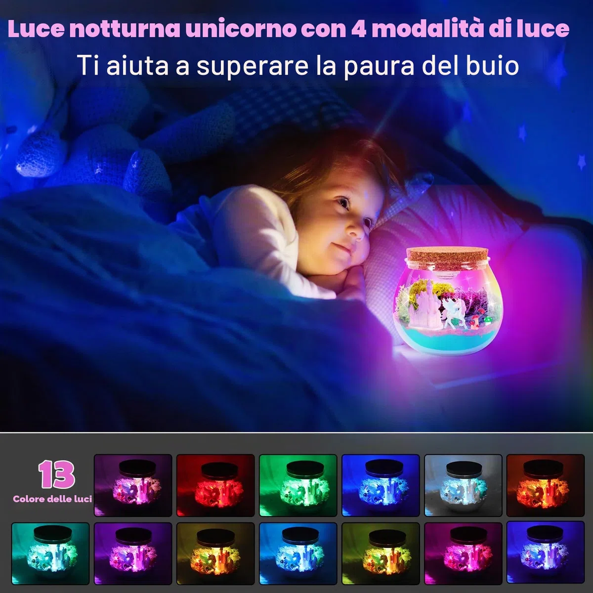 Withosent Unicorno Luce Notturna Bambini, DIY Kit Lavoretti Creativi per Bambini, Lampada Unicorno Con Telecomando, Unicorni Bambina Regalo Lavoretti per Ragazze Ragazzi di 3 4 5 6 7 8 anni