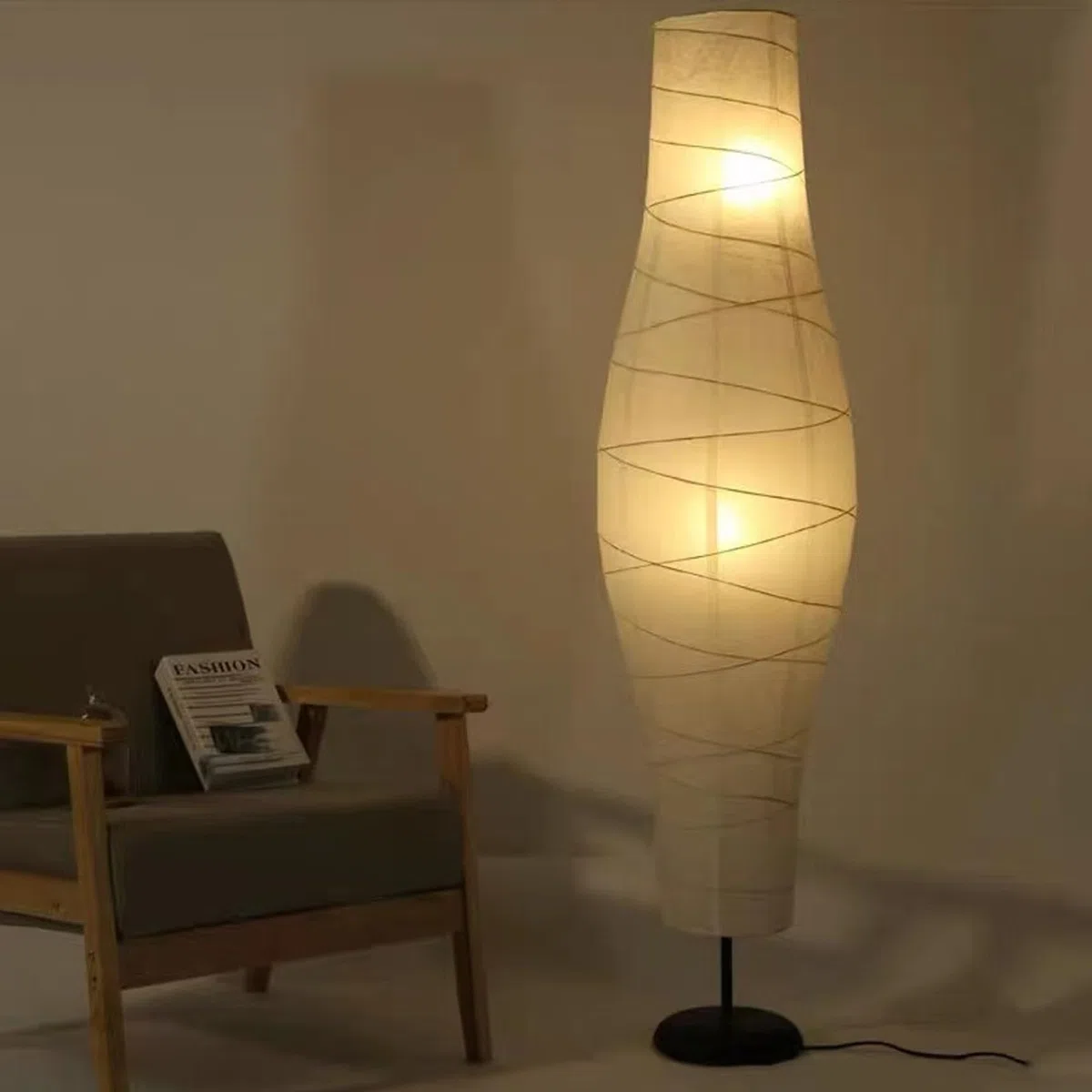 Paralume per Lampada da Terra in Carta 47 - Copertura Sostitutiva per Paralume in Carta di Riso Stile Minimalista per Soggiorno Camera da Letto (Solo)