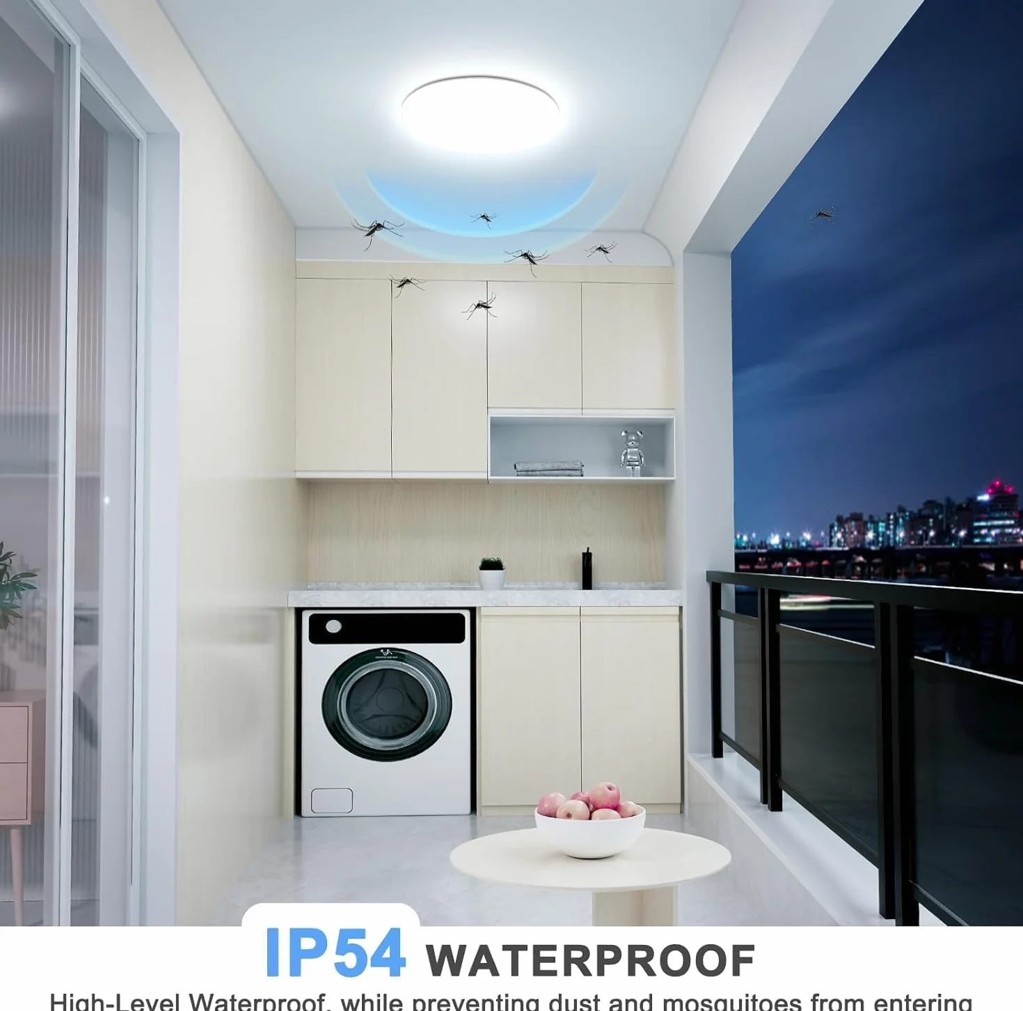Plafoniera LED Soffitto 36W IP54 Impermeabile, 6500K 4500LM Lampadario LED Soffitto, Luce Fredda Super Luminosa Lampadari Moderni Senza Cornice per Bagno, Cucina, Soggiorno, Camera da Letto