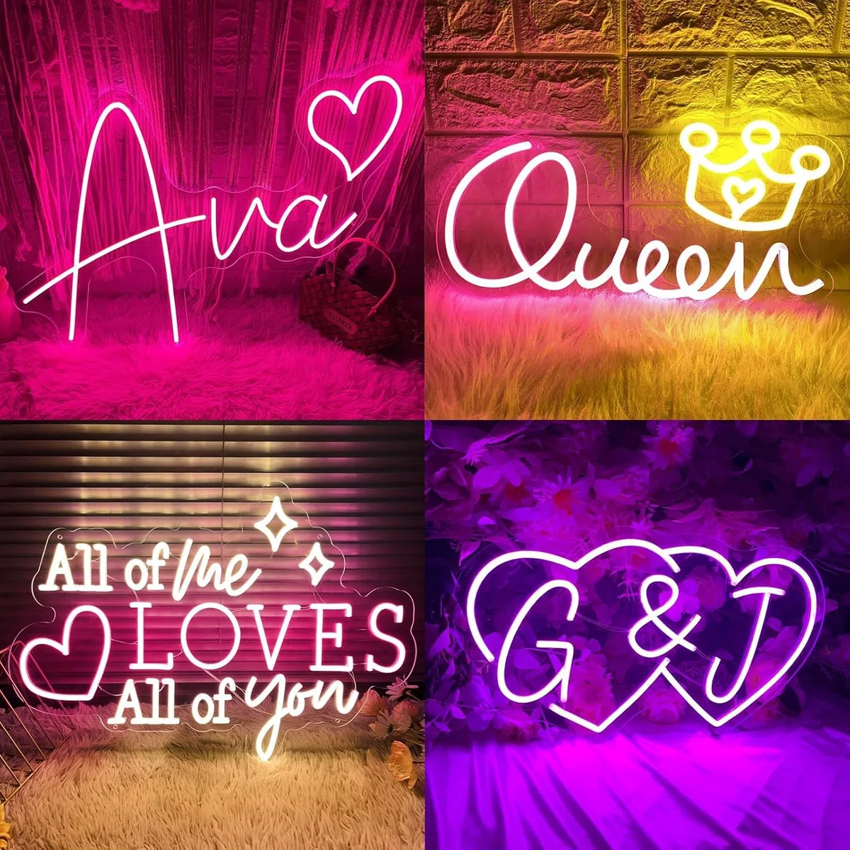 Insegna al Neon Scritta LED Personalizzabile per Decorazioni Scritta Neon Personalizzata per Feste Compleanno Matrimoni Negozi Bar Insegna Luminosa led Lampada Personalizzata(25-152cm）
