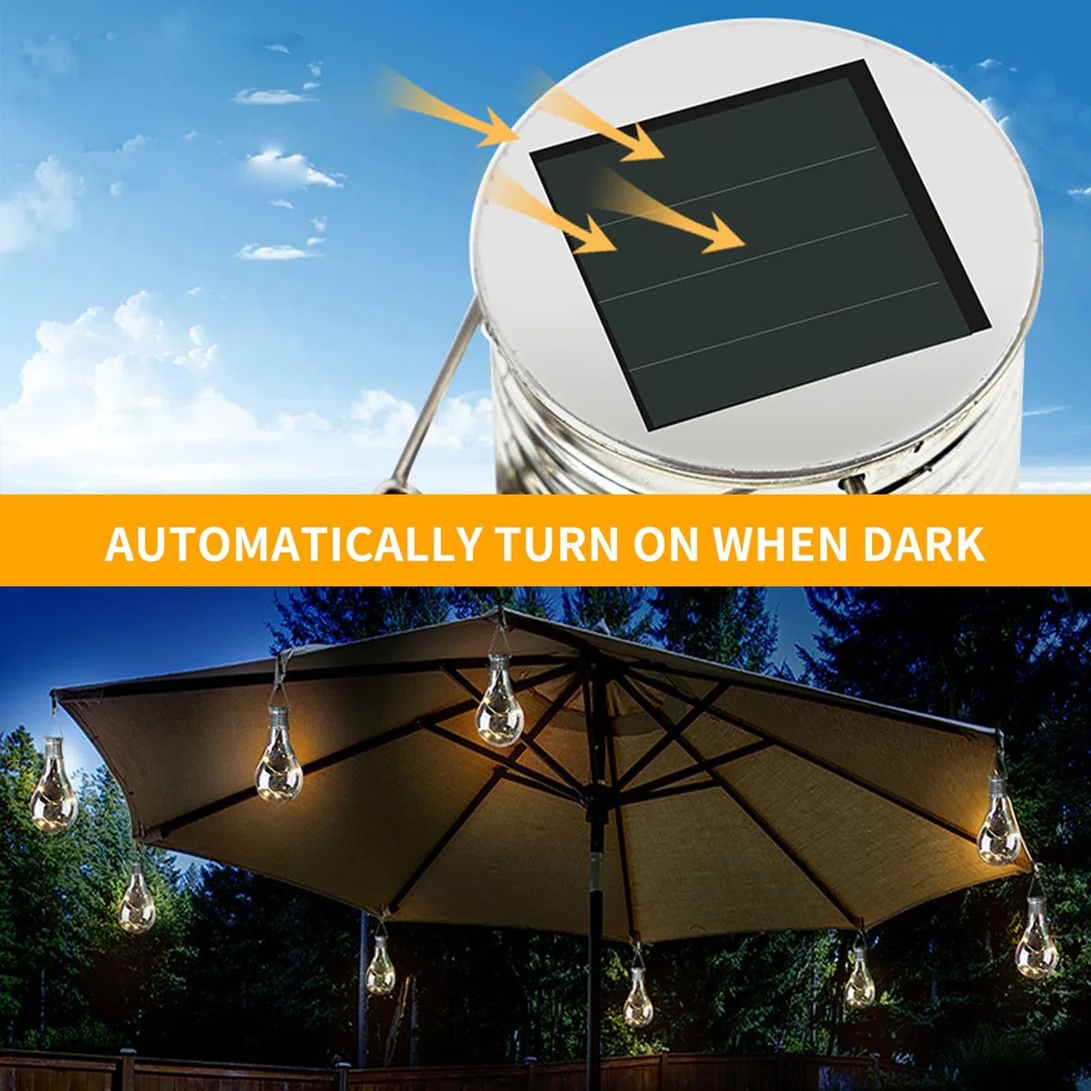 Lampadine Solari Sospese da Esterno Led,4 Pezzi Lampadine a Energia Solare,Lampadina Solare Luci Esterne,Lampade Sospese,Lampade da Giardino,per Feste,Terrazzo,Balcone,Matrimonio